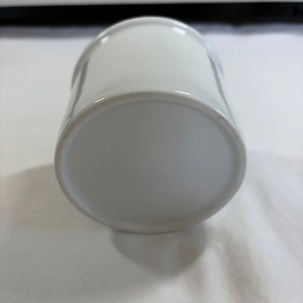 White Ceramic French Butter Bell Crock Farmhouse Embossed Butter Keeper